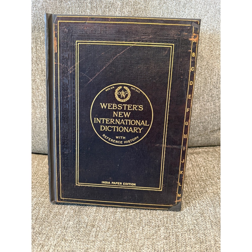 1923 Webster's New International‎ Dictionary Reference History India Paper